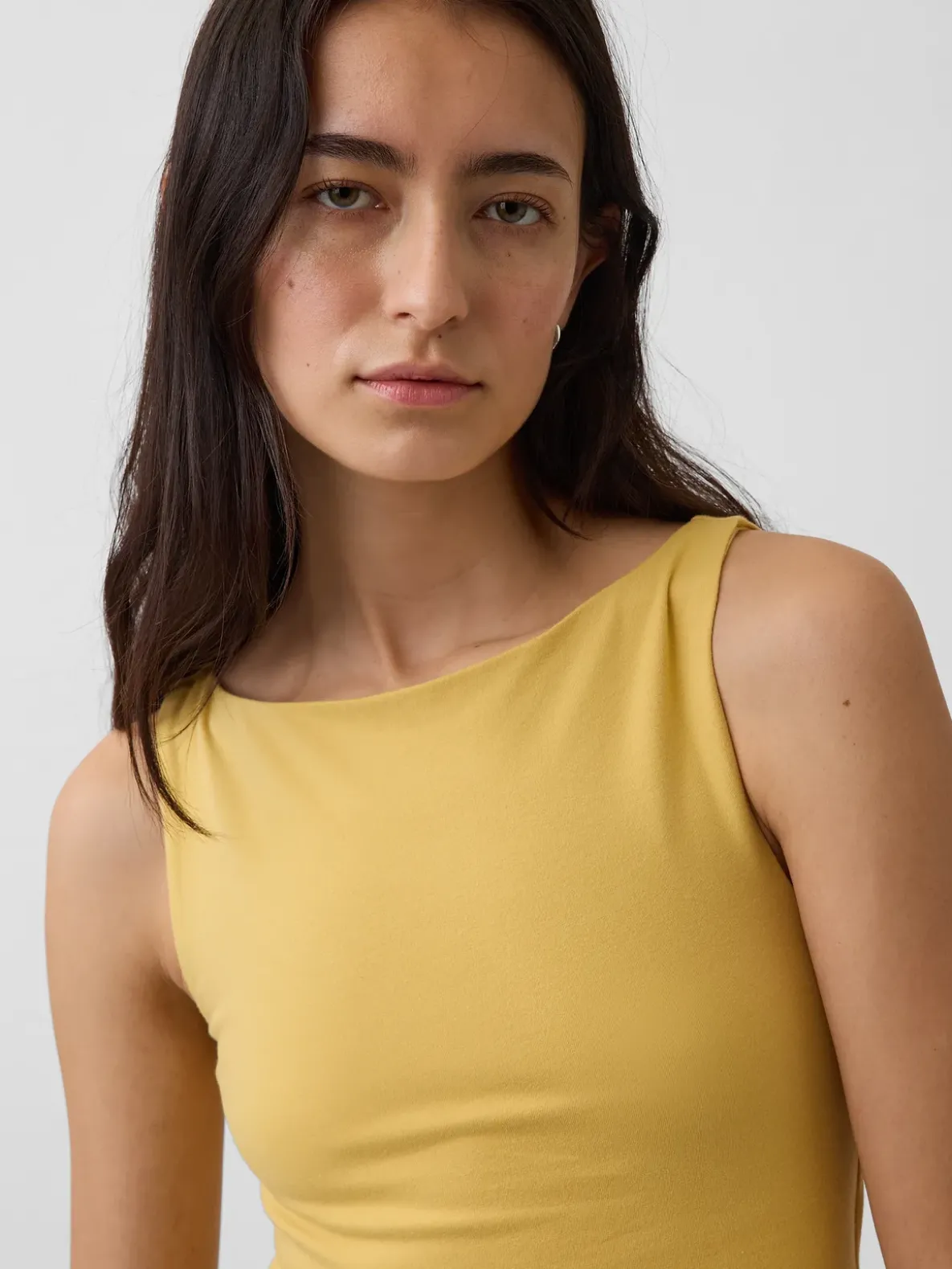 CloseKnit Jersey Boatneck Crop Tank Top