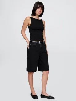 CloseKnit Jersey Boatneck Crop Tank Top
