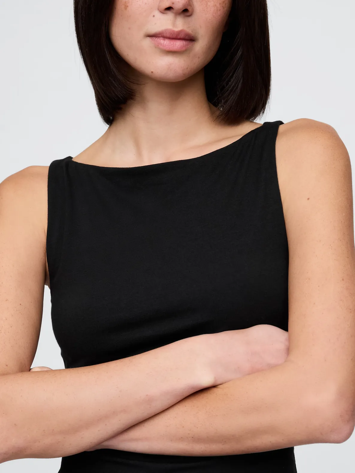 CloseKnit Jersey Boatneck Crop Tank Top