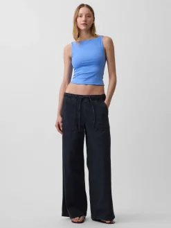 CloseKnit Jersey Boatneck Crop Tank Top