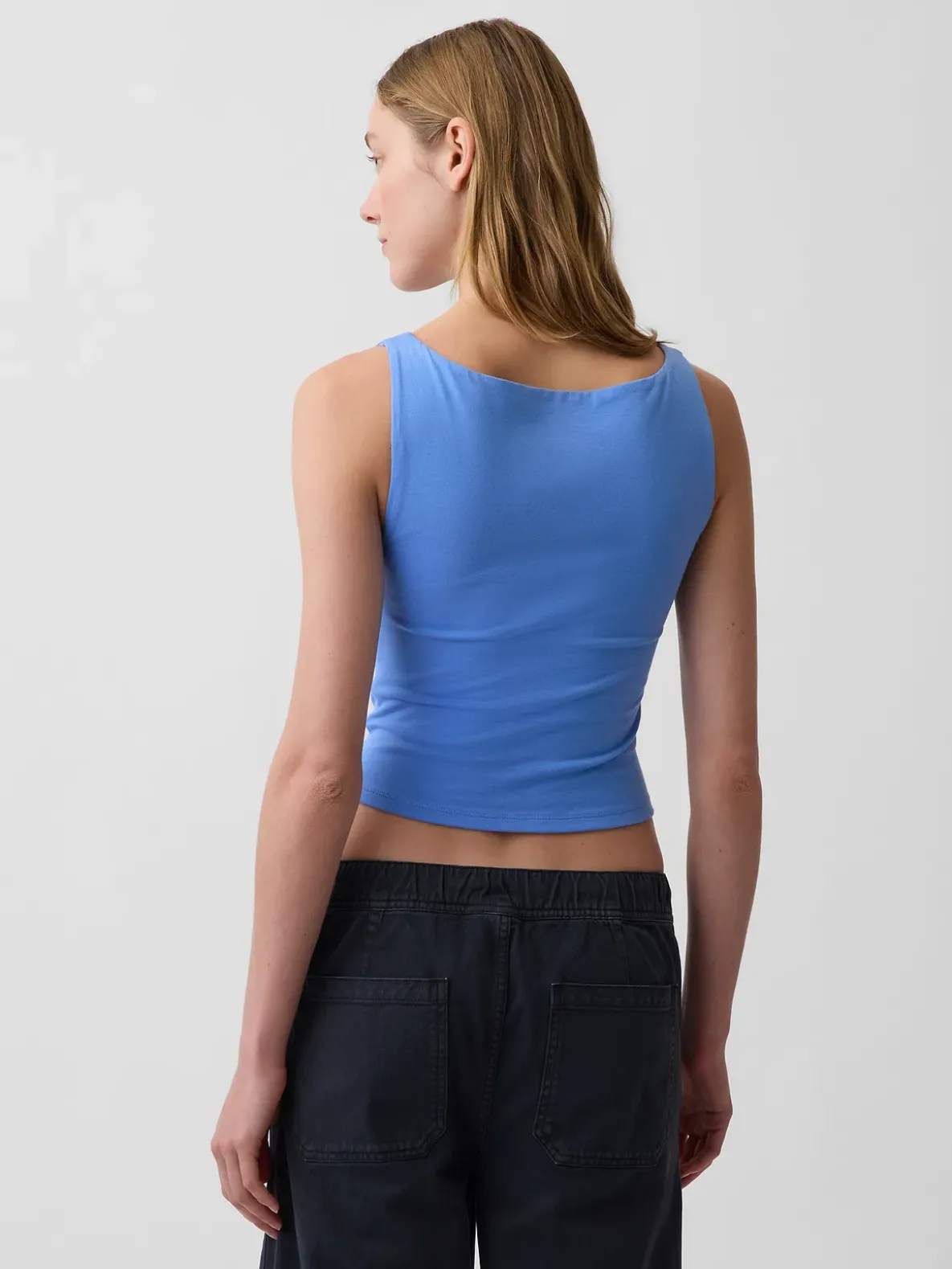 CloseKnit Jersey Boatneck Crop Tank Top