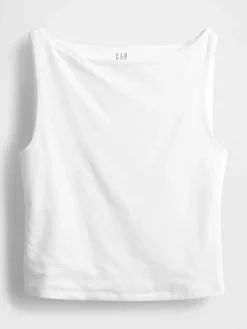 CloseKnit Jersey Boatneck Crop Tank Top