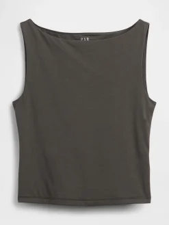 CloseKnit Jersey Boatneck Crop Tank Top