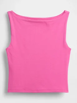CloseKnit Jersey Boatneck Crop Tank Top