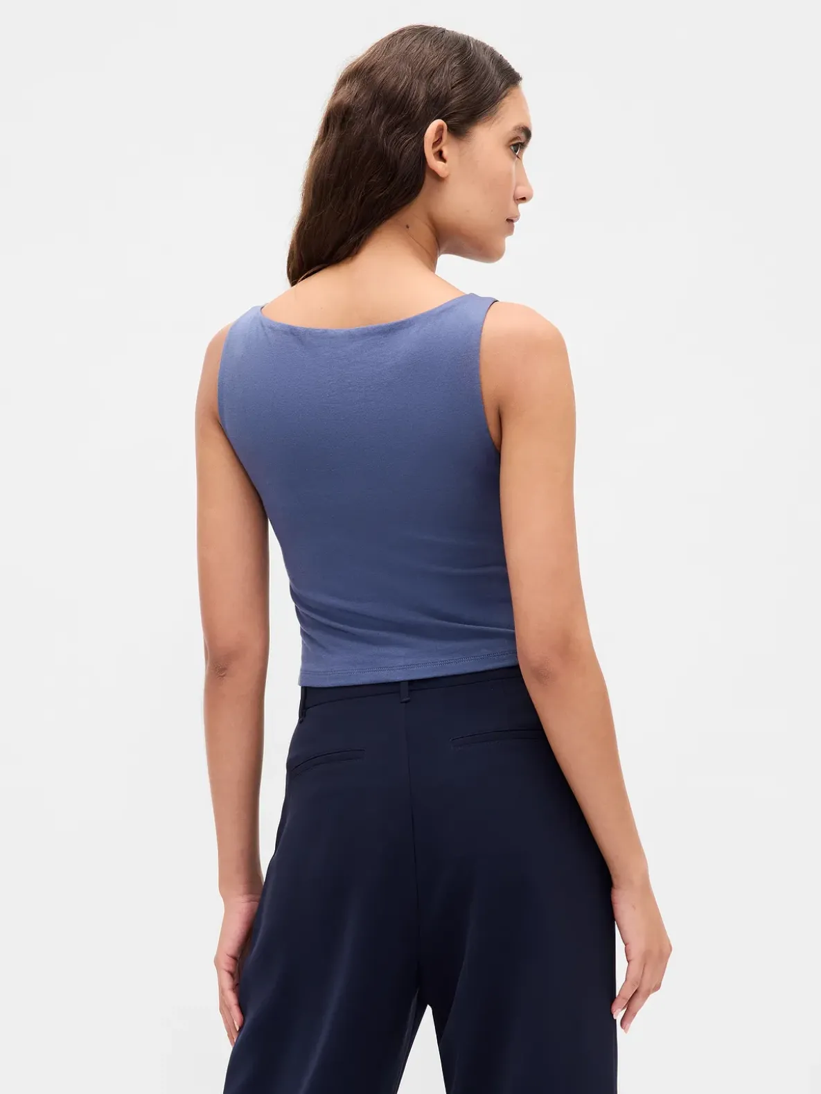 CloseKnit Jersey Boatneck Crop Tank Top