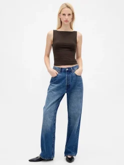 CloseKnit Jersey Boatneck Crop Tank Top