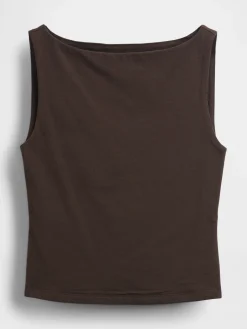 CloseKnit Jersey Boatneck Crop Tank Top