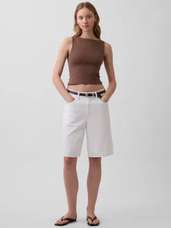CloseKnit Jersey Boatneck Crop Tank Top