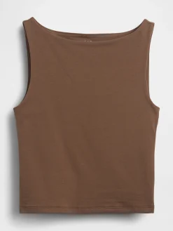 CloseKnit Jersey Boatneck Crop Tank Top