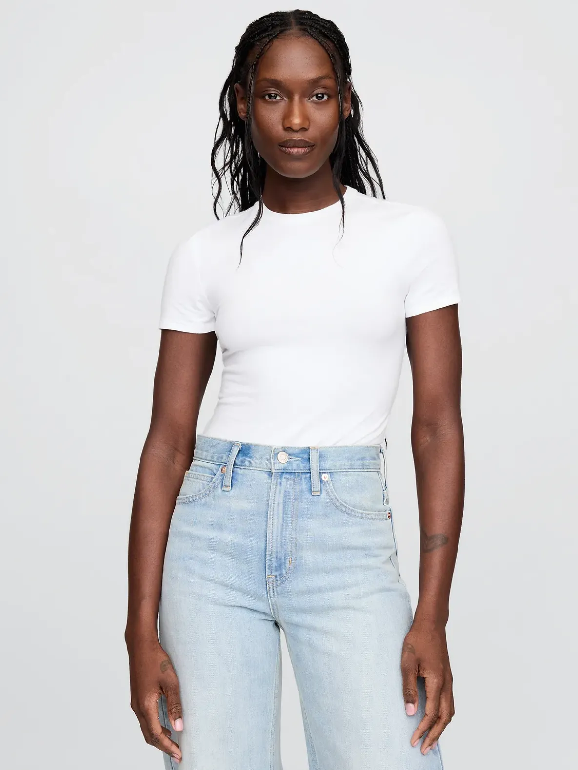 CloseKnit Jersey T-Shirt Thong Bodysuit