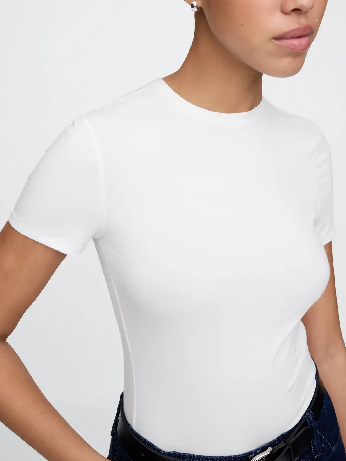 CloseKnit Jersey T-Shirt Thong Bodysuit