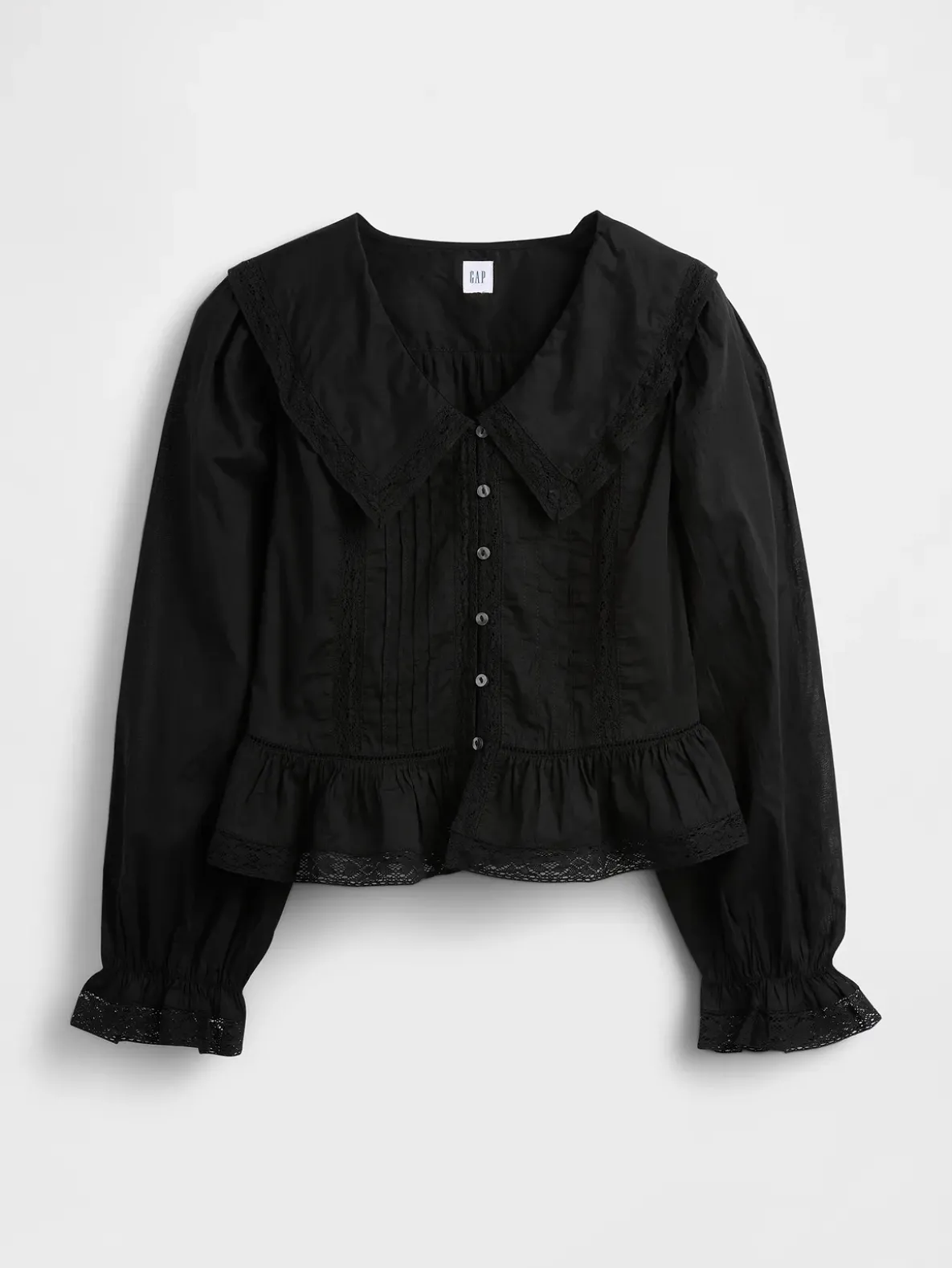 Collared V-Neck Peplum Top