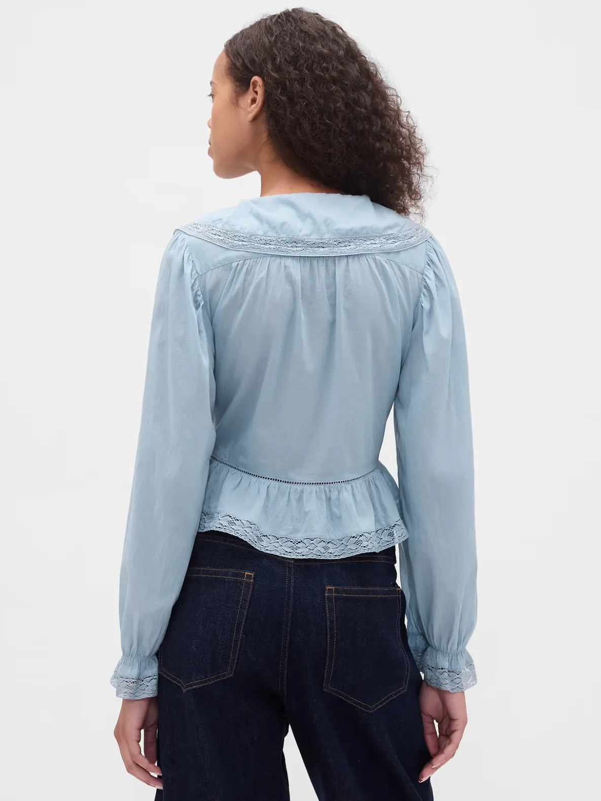 Collared V-Neck Peplum Top