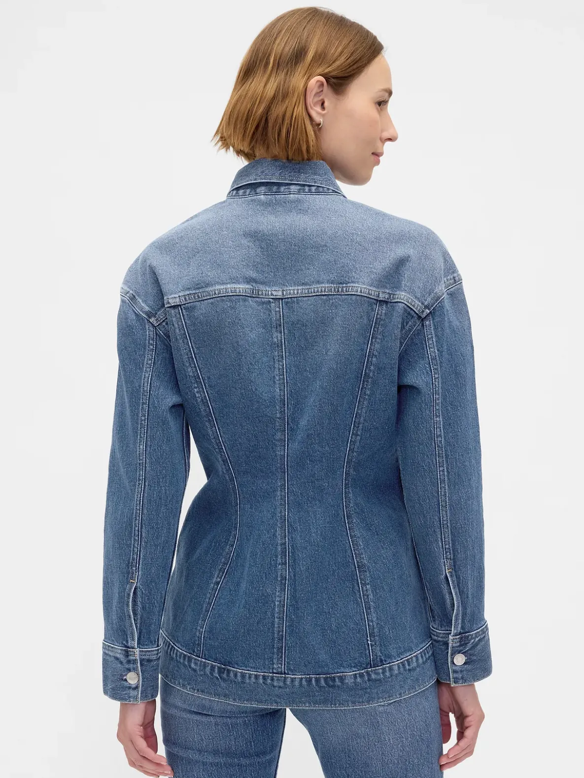 Contoured Longline Denim Jacket