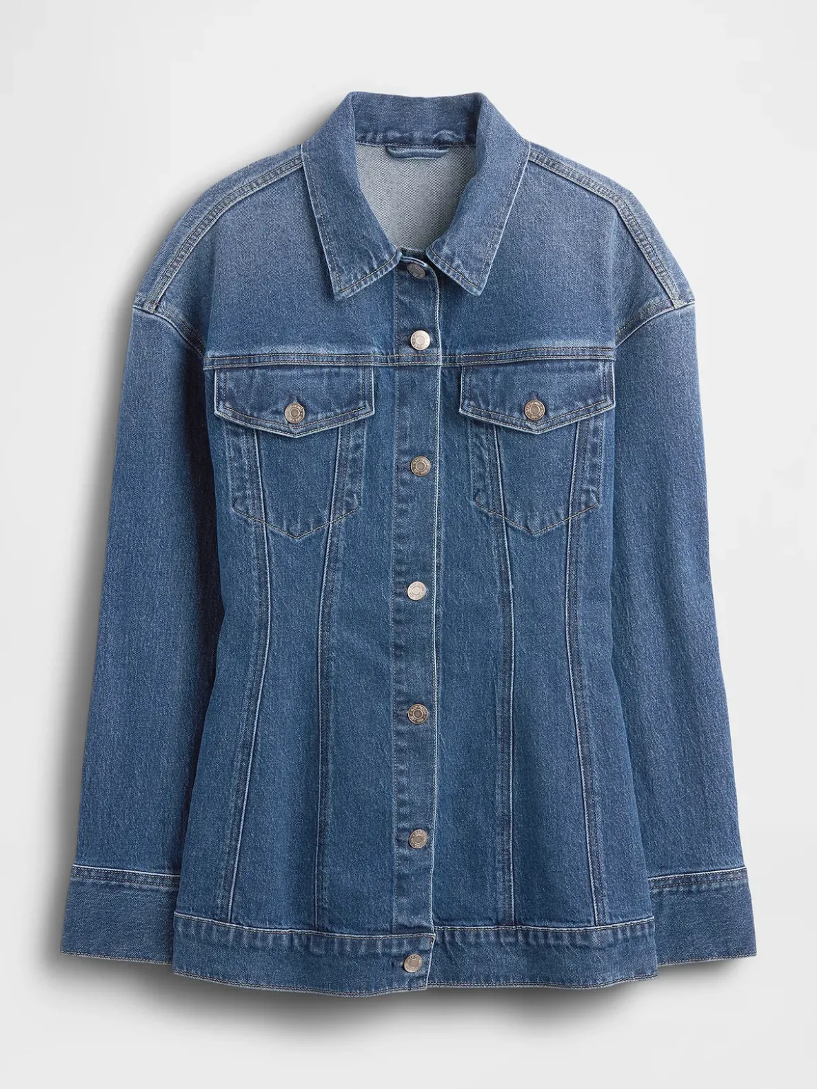 Contoured Longline Denim Jacket