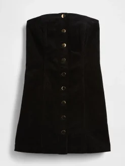Corduroy Strapless Mini Dress