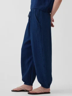 Cotton Gauze Denim Easy Barrel Joggers