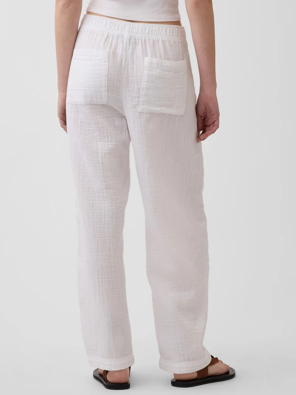 Cotton Gauze Easy Barrel Pants