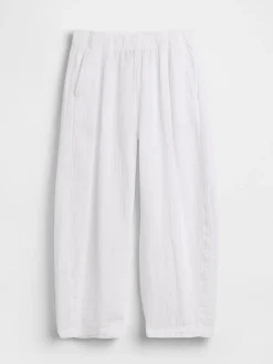 Cotton Gauze Easy Barrel Pants