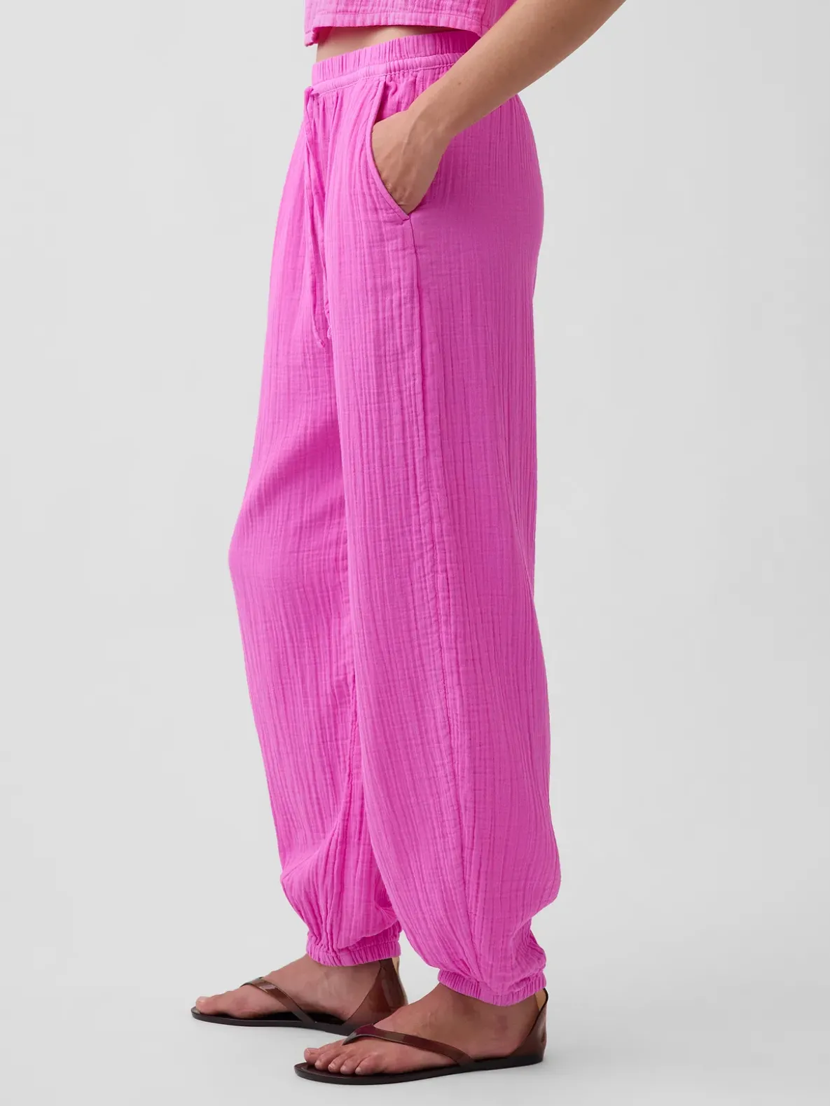 Cotton Gauze Easy Joggers