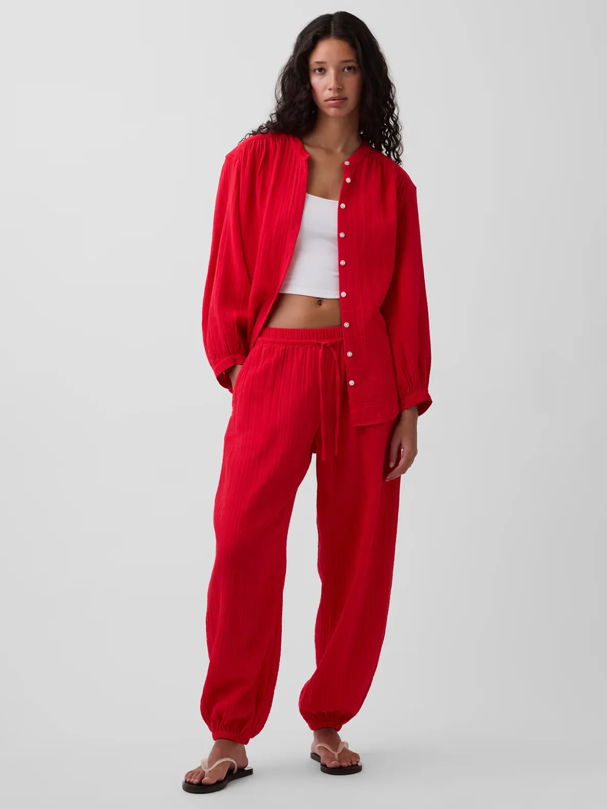 Cotton Gauze Easy Joggers