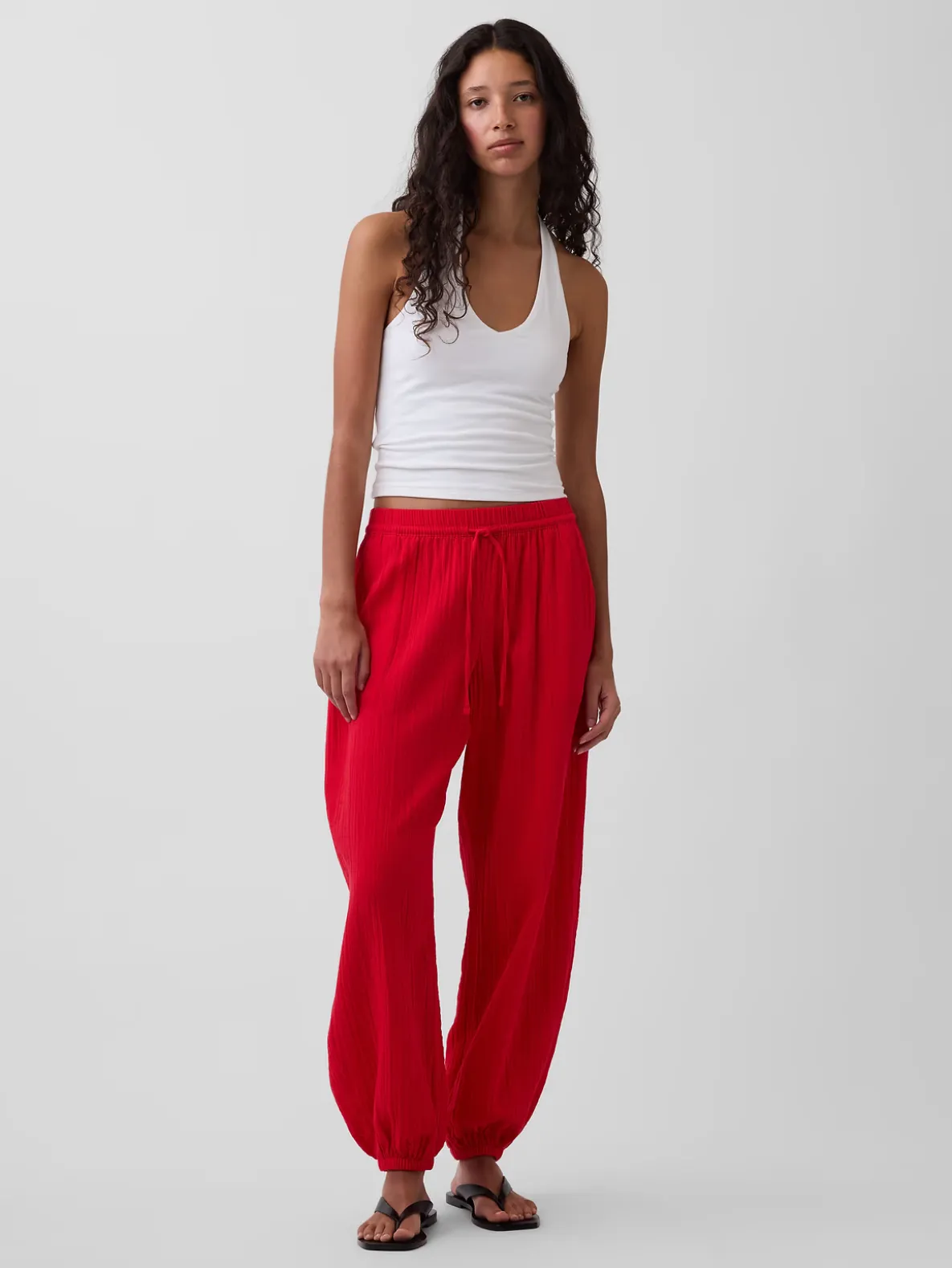 Cotton Gauze Easy Joggers