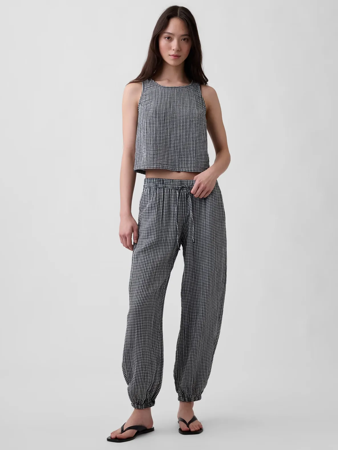 Cotton Gauze Easy Joggers