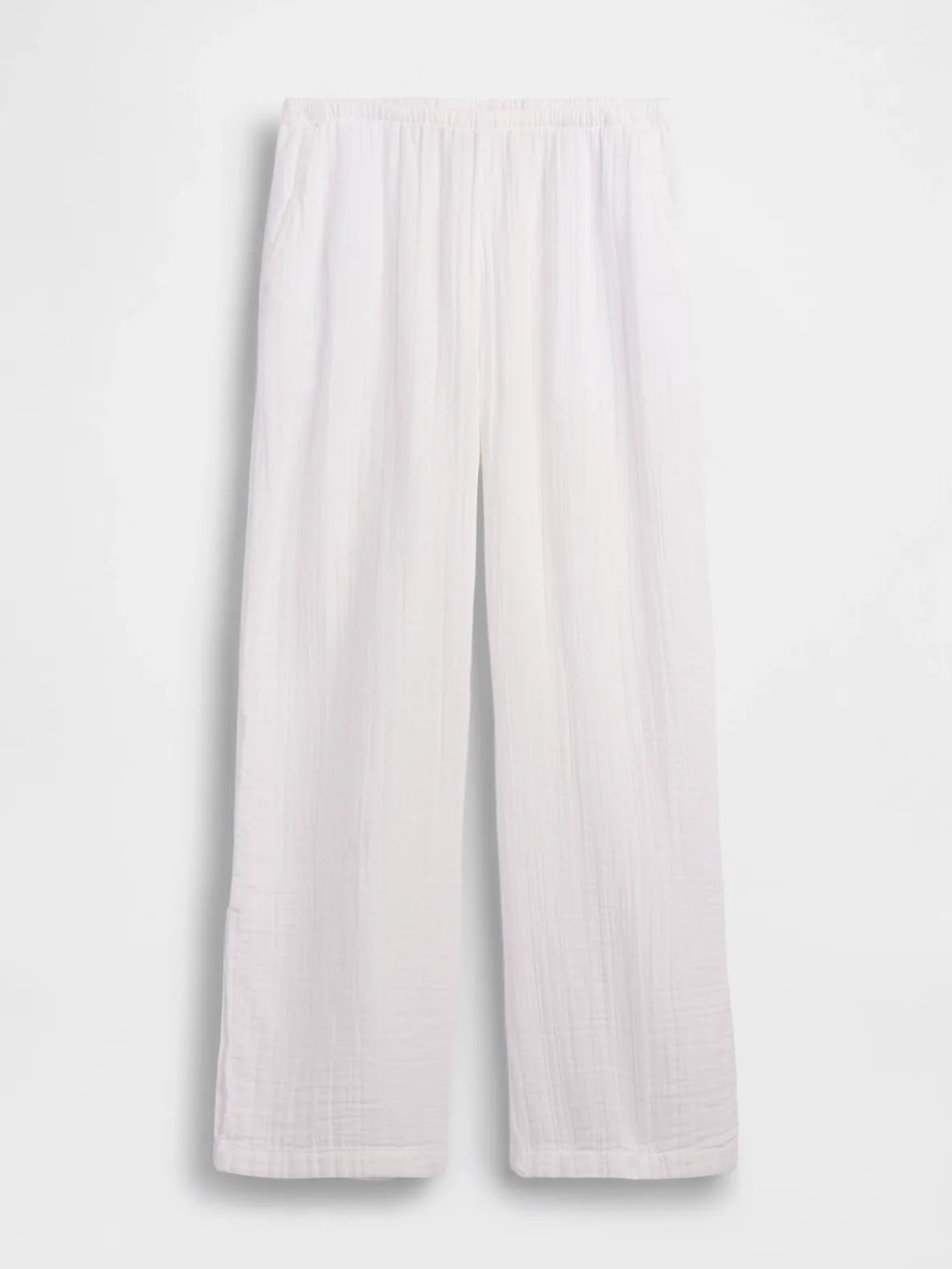 Cotton Gauze Easy Split-Hem Pants