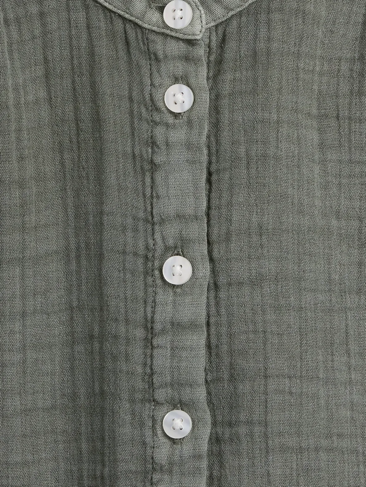Cotton Gauze Oversized Collarless Shirt