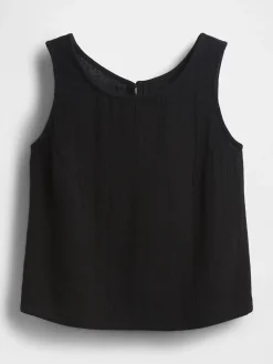 Cotton Gauze Racer Shell Tank Top