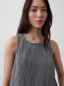 Cotton Gauze Racer Shell Tank Top