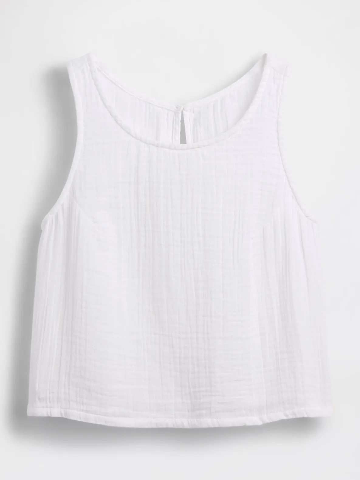 Cotton Gauze Racer Shell Tank Top
