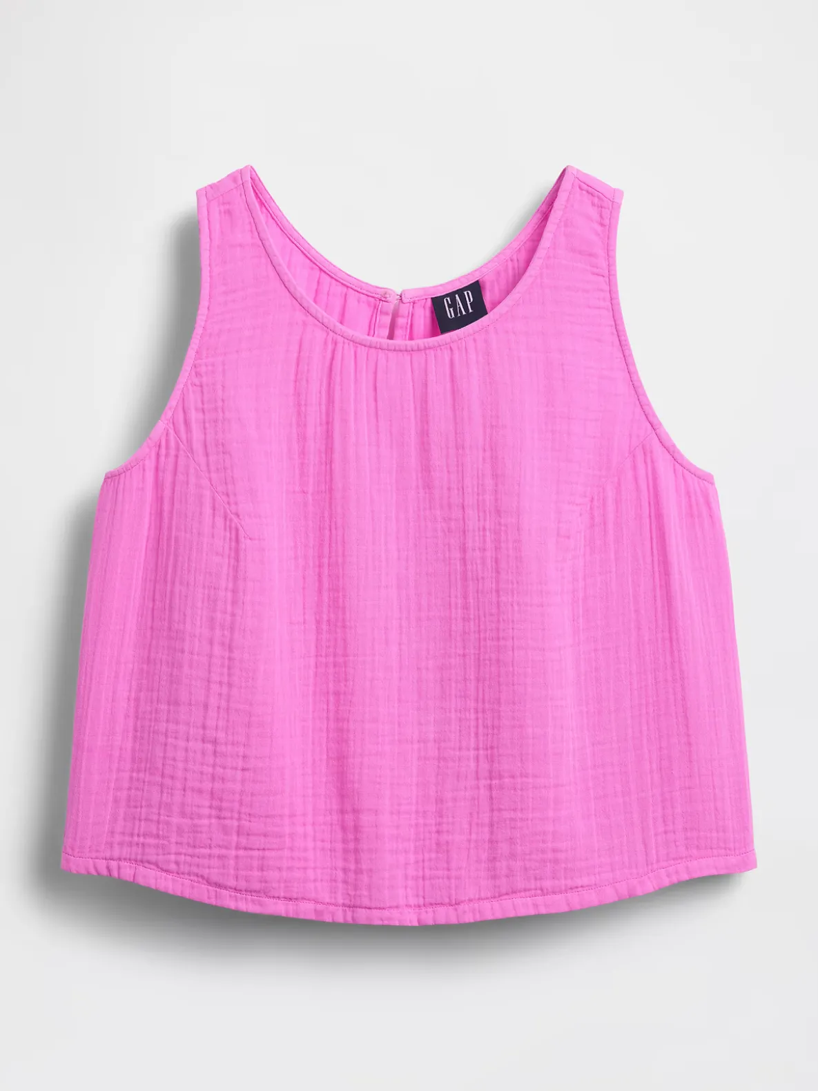 Cotton Gauze Racer Shell Tank Top
