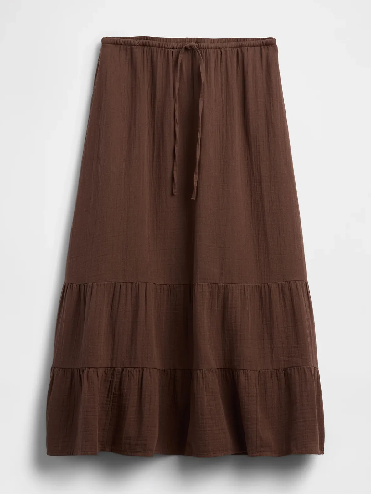 Cotton Gauze Tiered Easy Maxi Skirt