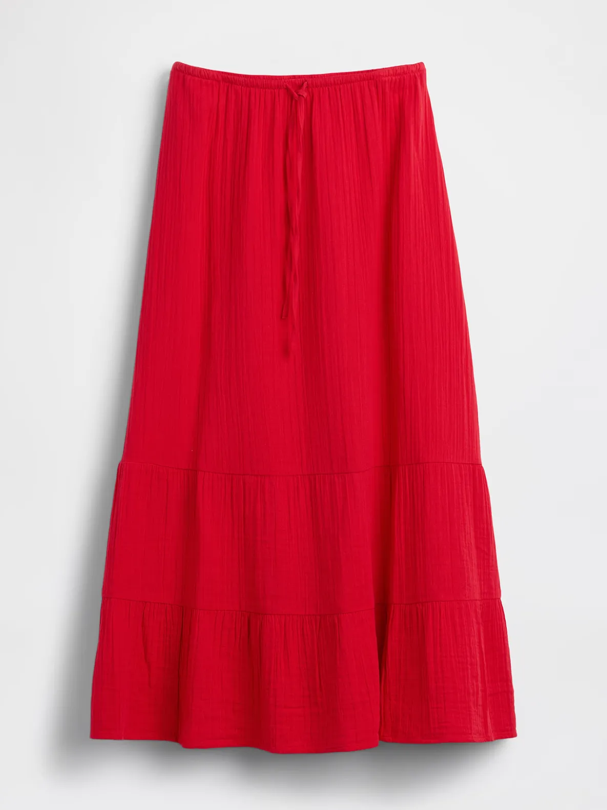 Cotton Gauze Tiered Easy Maxi Skirt