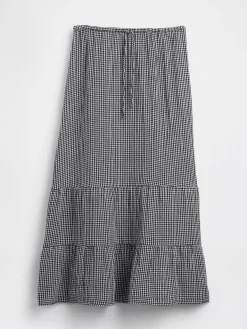Cotton Gauze Tiered Easy Maxi Skirt
