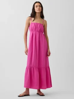 Cotton Gauze Tiered Empire Waist Dress