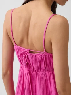 Cotton Gauze Tiered Empire Waist Dress