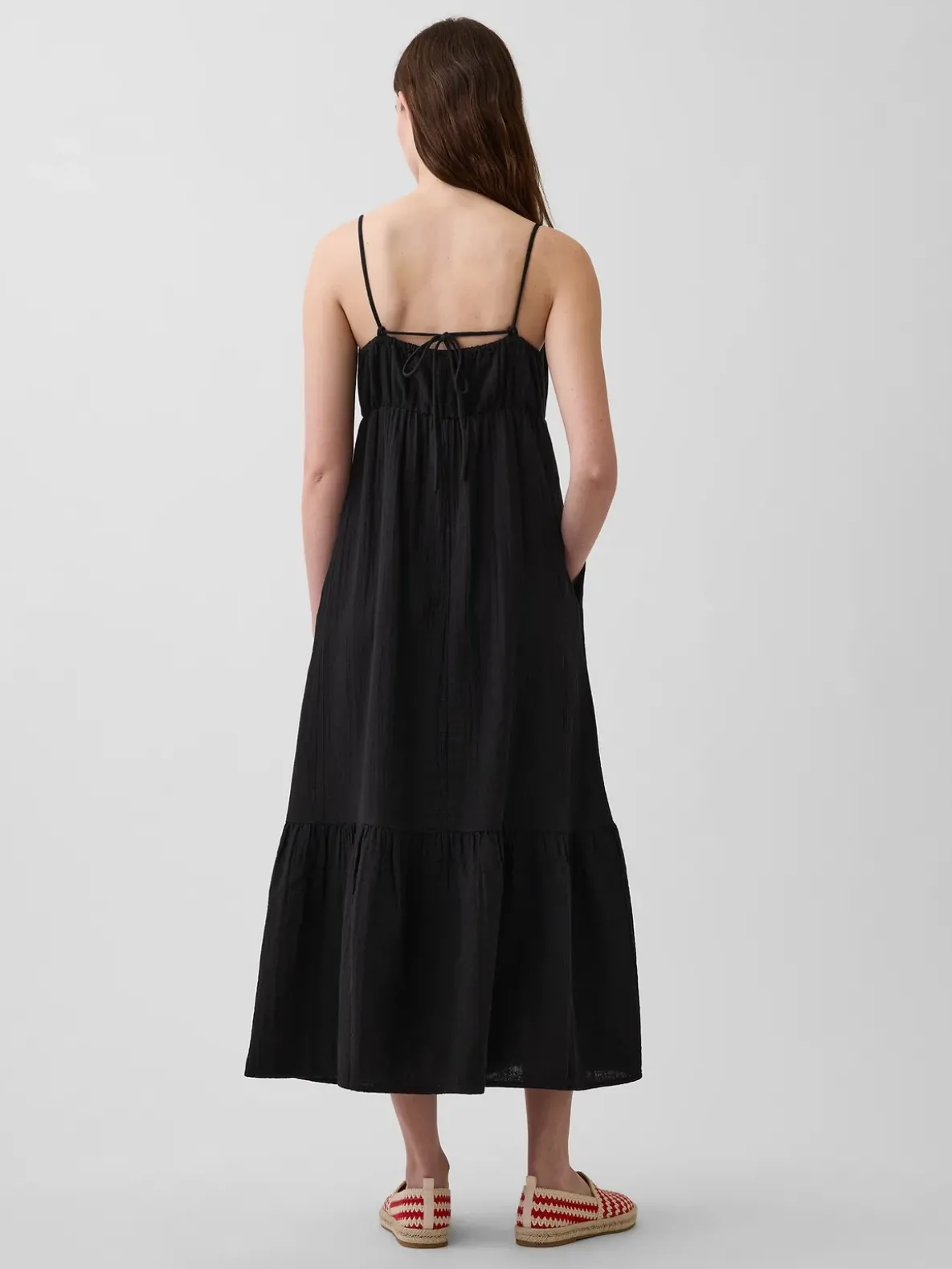 Cotton Gauze Tiered Empire Waist Dress