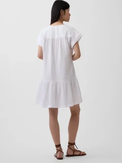 Cotton Gauze V-Neck Tunic Dress