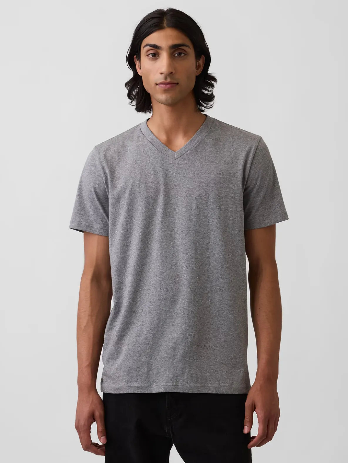 Cotton Jersey V-Neck T-Shirt