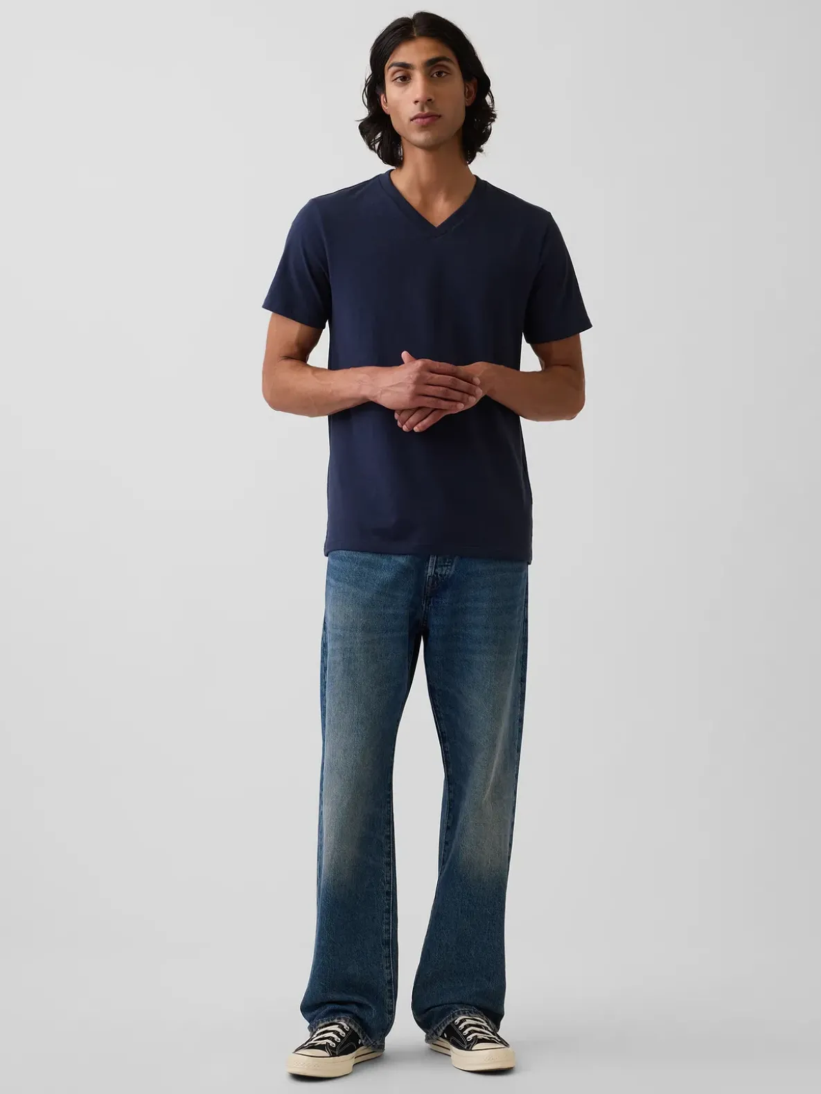 Cotton Jersey V-Neck T-Shirt