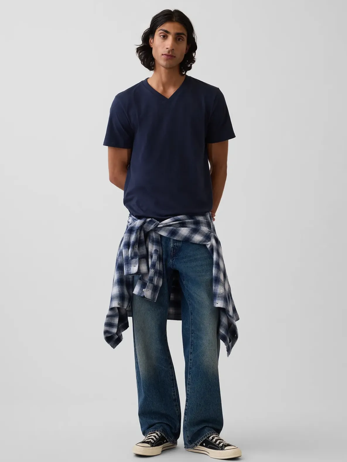 Cotton Jersey V-Neck T-Shirt
