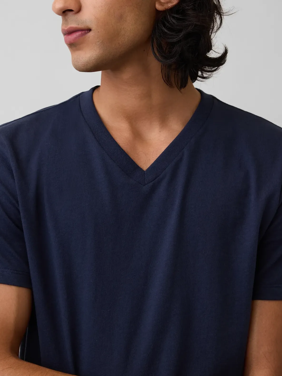 Cotton Jersey V-Neck T-Shirt