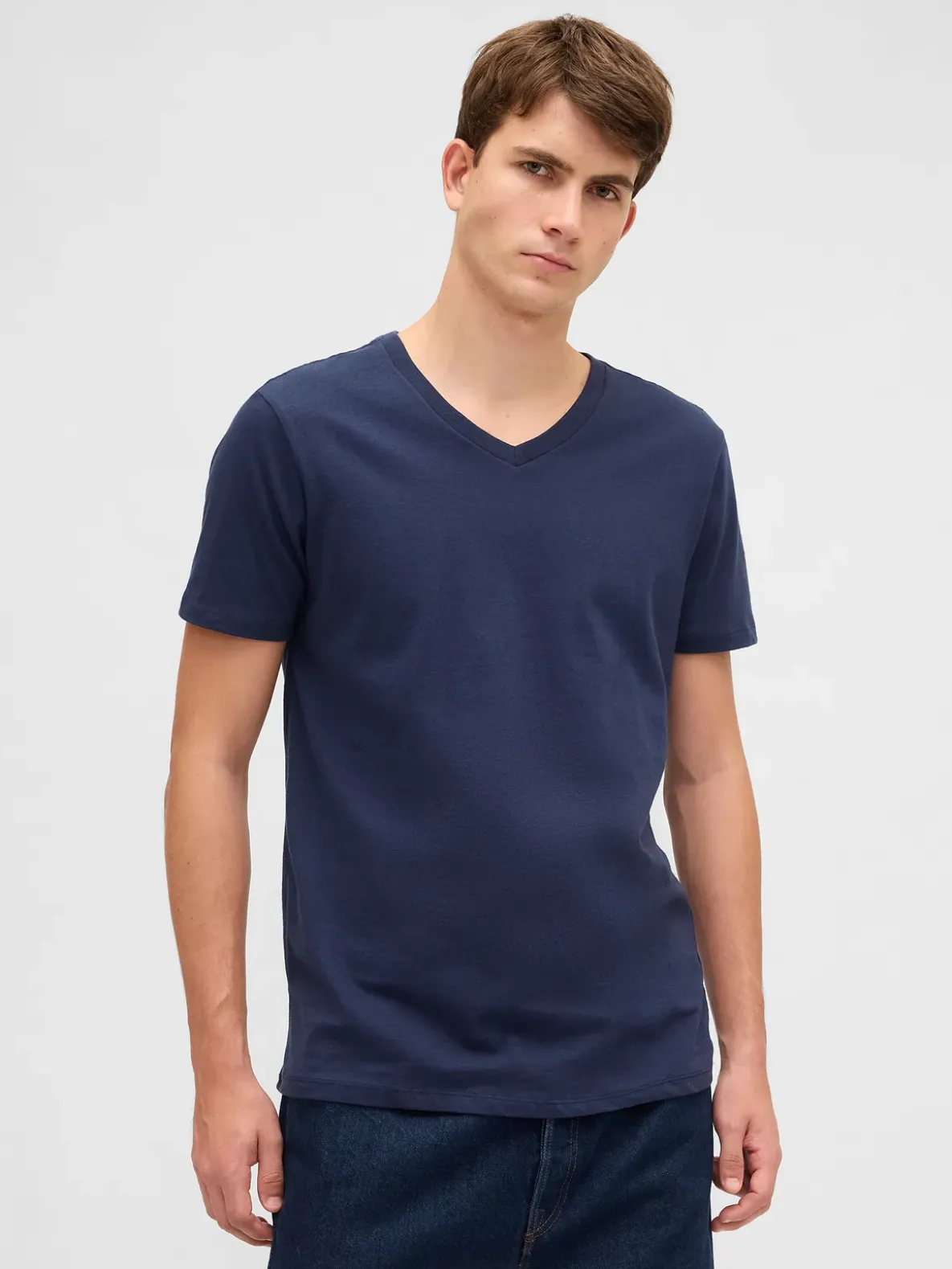 Cotton Jersey V-Neck T-Shirt