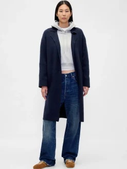 Cotton-Blend Cardigan Coat