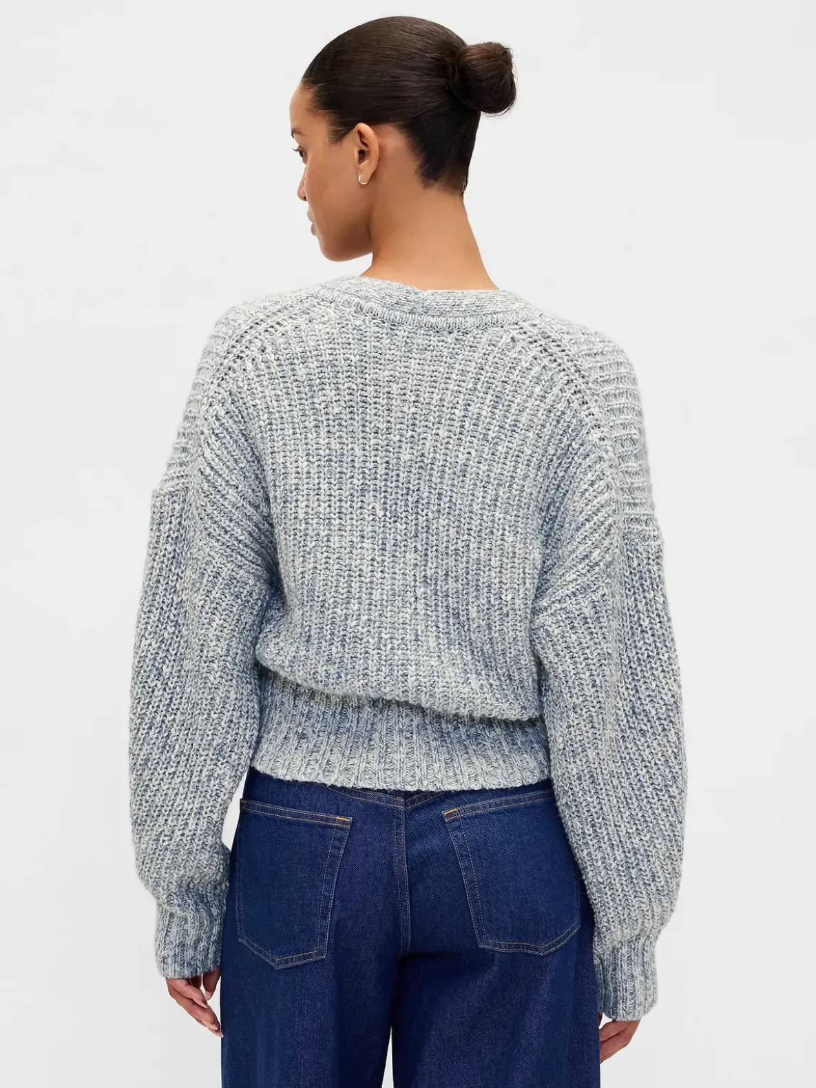 Cotton-Blend Crop Cardigan Sweater