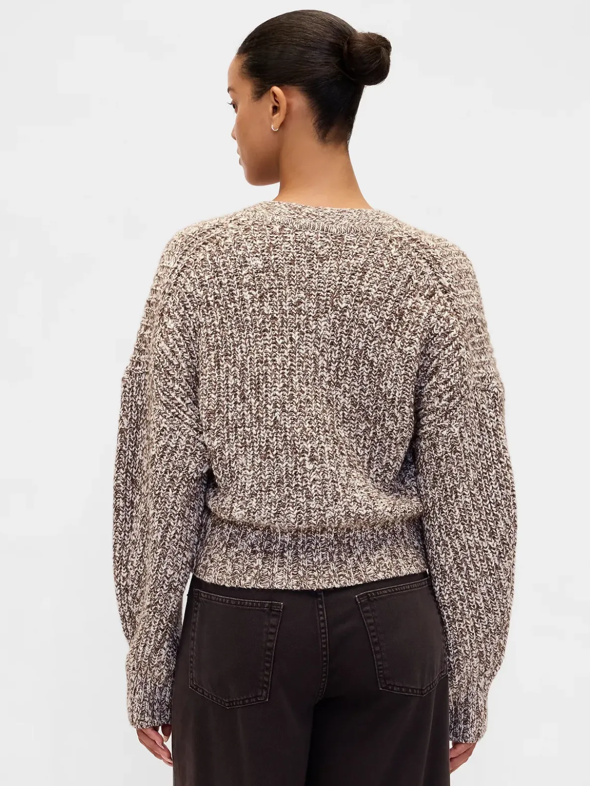 Cotton-Blend Crop Cardigan Sweater