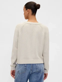 Cotton-Blend Raglan Crewneck Sweater