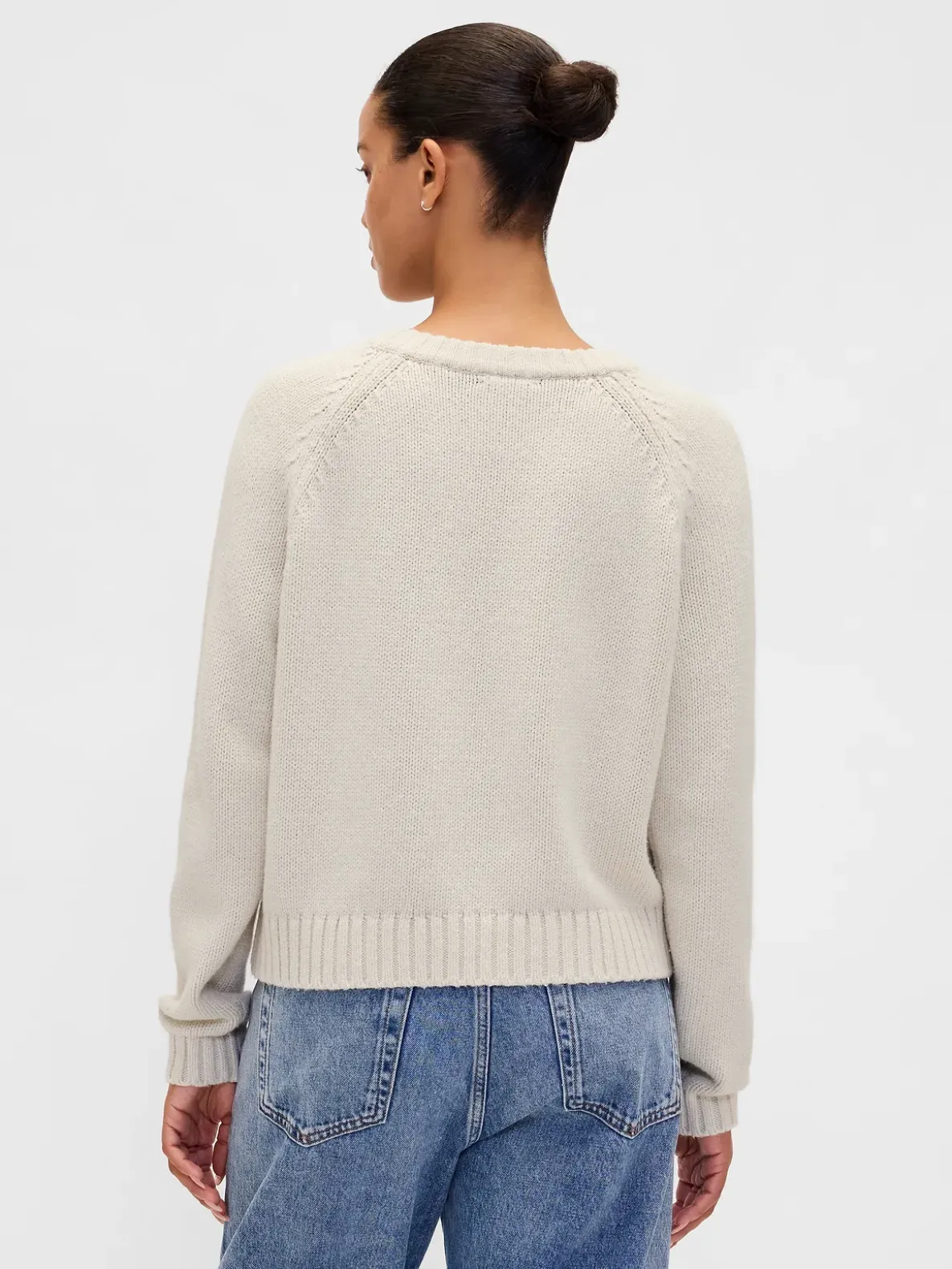 Cotton-Blend Raglan Crewneck Sweater